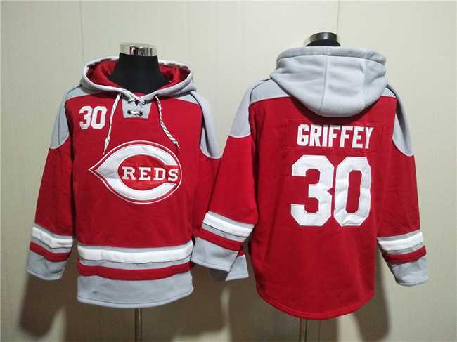 Men's Cincinnati Reds #30 Ken Griffey Jr. Red Ageless Must-Have Lace-Up Pullover Hoodie,We sell and wholesale Men's Cincinnati Reds #30 Ken Griffey Jr. Red Ageless Must-Have Lace-Up Pullover Hoodie on line form chian!